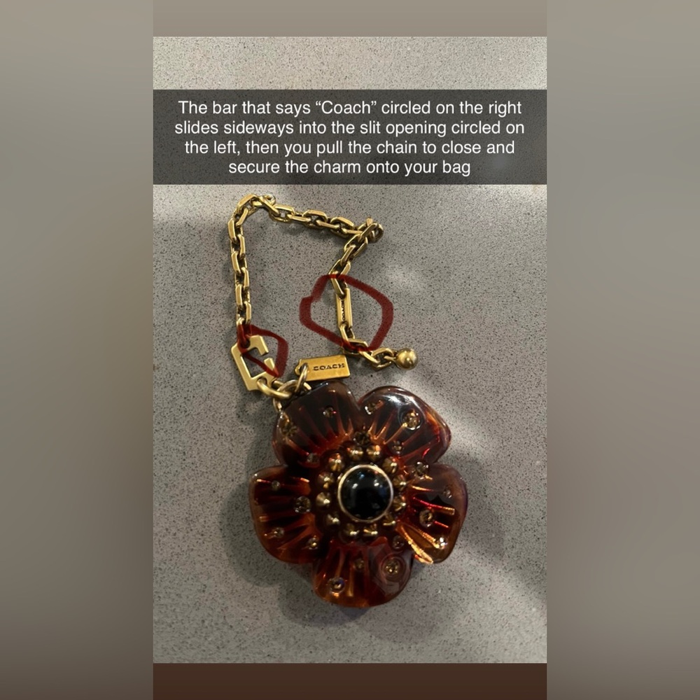 Coach RARE Tea Rose Resin Charm! - Picture 8 of 8